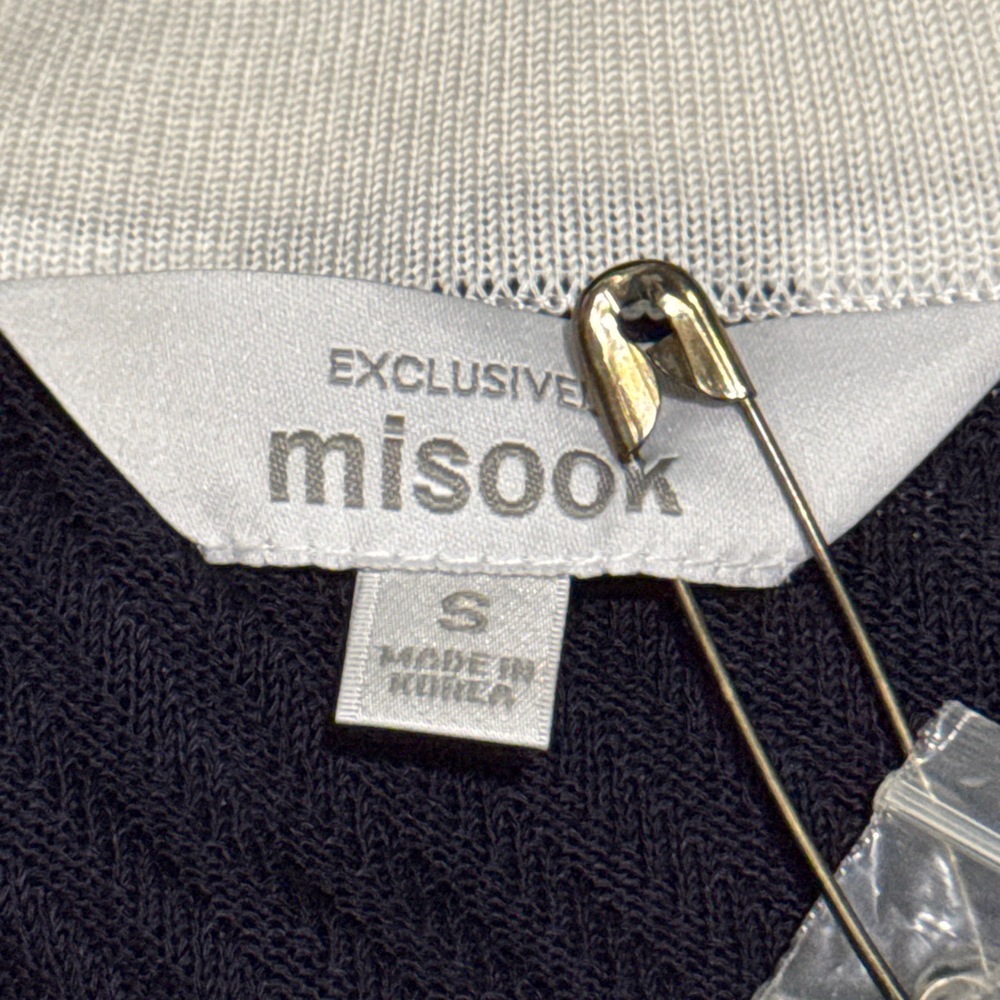 Misook NWOT Women’s Short Sleeve Cardigan in Navy|White-Size Small - Picture 8 of 10